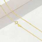 18K Gold Plain Chain Necklace for Women