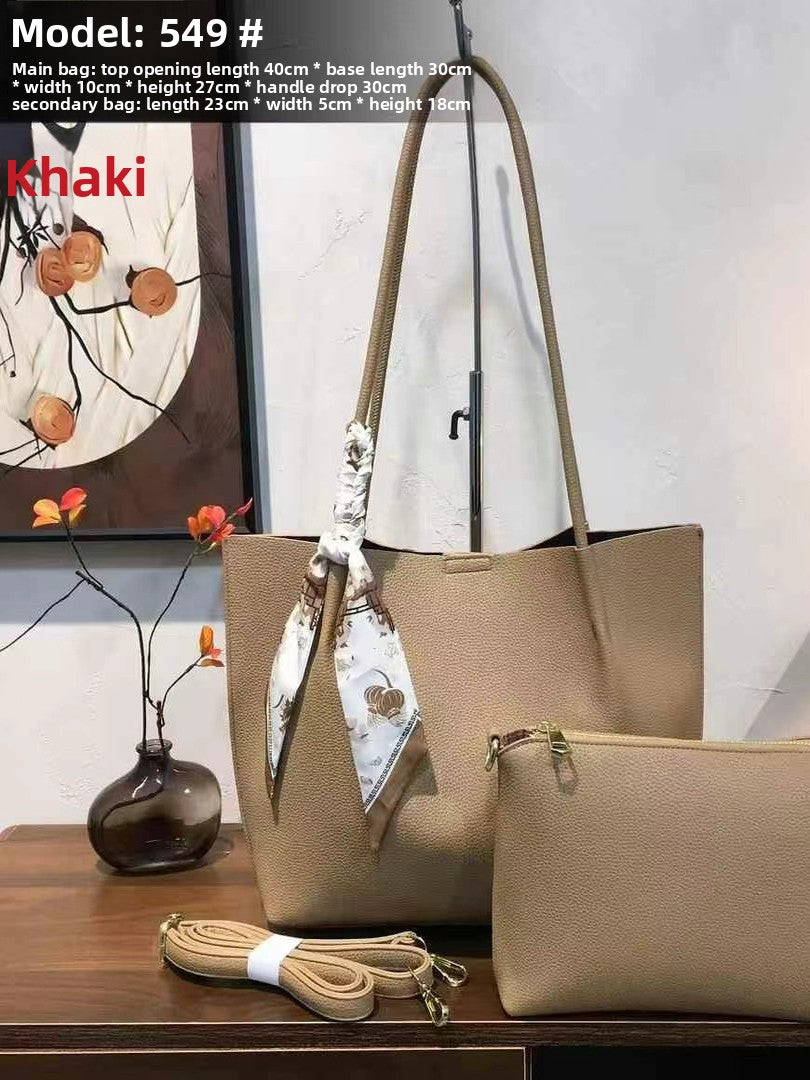 Women Large Capacity PU Tote Shoulder Bag