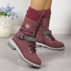 Fur-Lined Snow Boots with Lace-Up