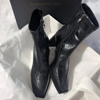 Genuine Leather Square Toe Boots