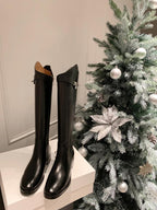 Round Toe Metal Buckle Boots