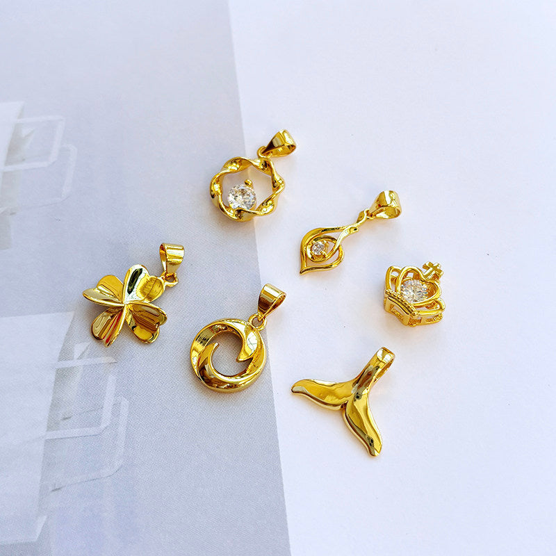 18K Gold Pendant for Women Without Chain