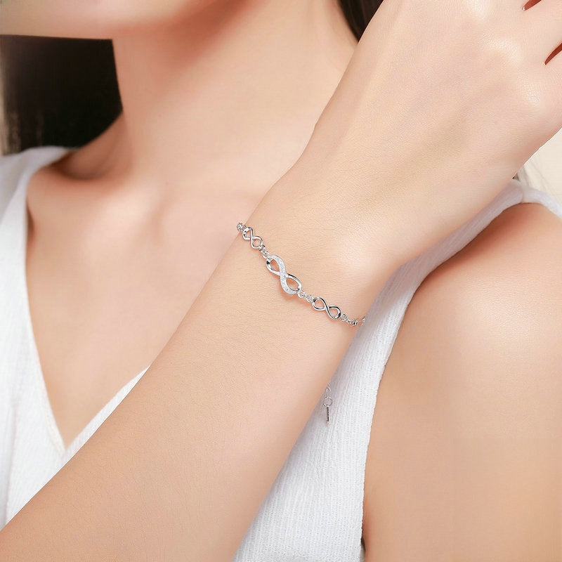 Sterling Silver Infinity Symbol Bracelet for Women