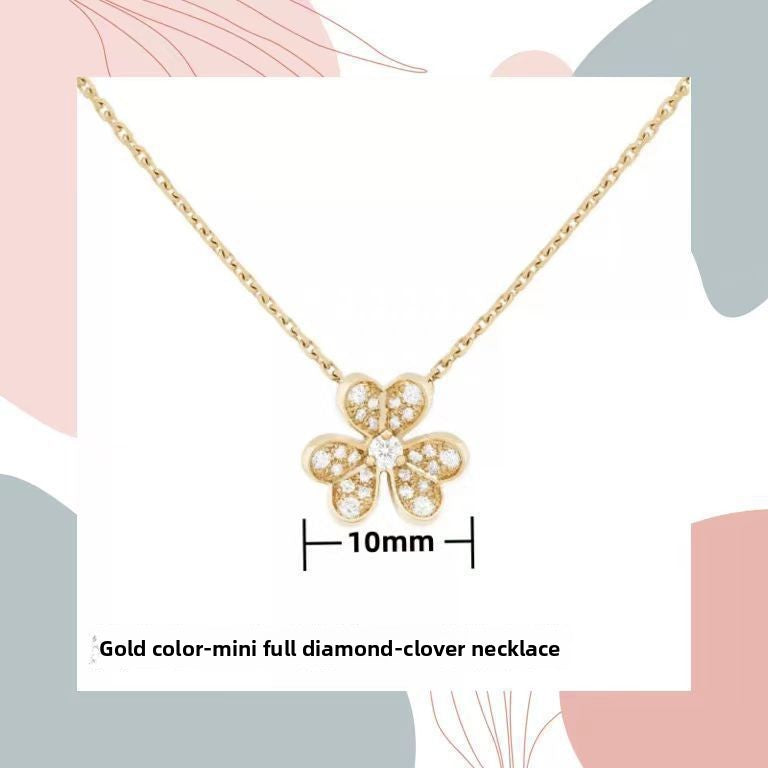 Rose Gold Diamond Clover Necklace