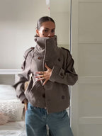 Womens Double Breasted Wool Coat