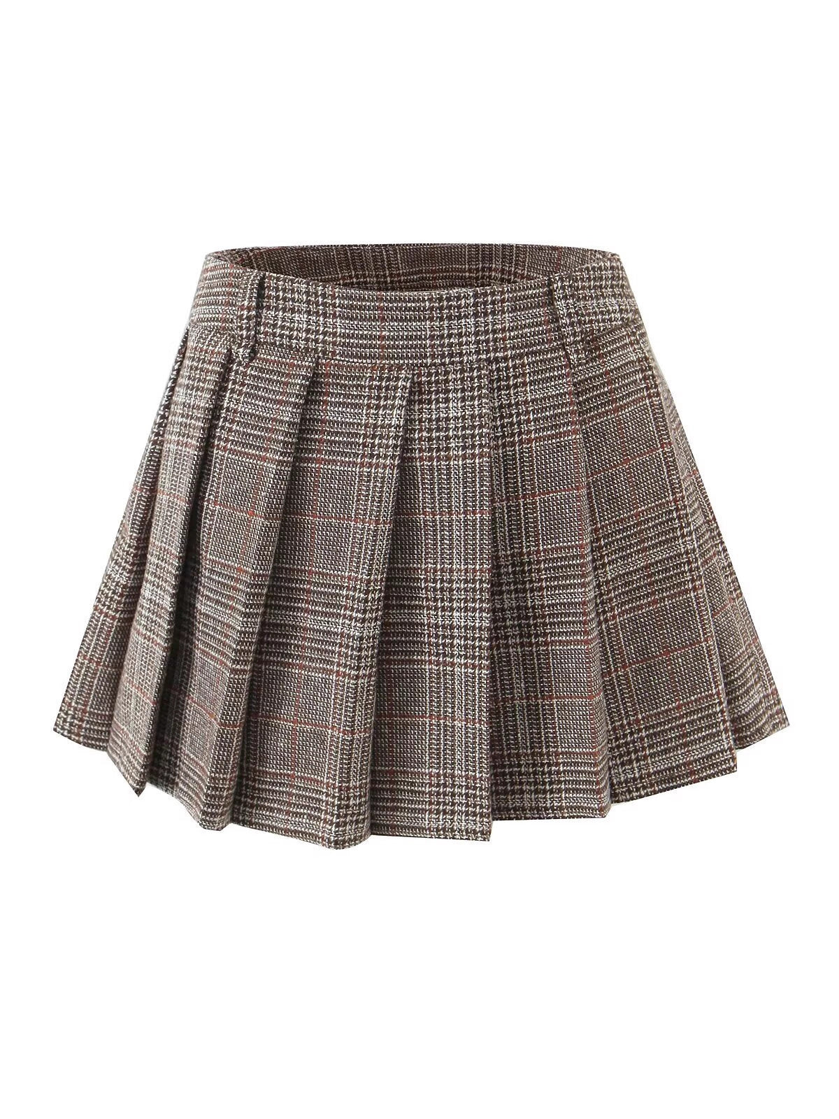 Pleated Skirt Plaid Skirt Skirt Women's Anti-running Skirt
