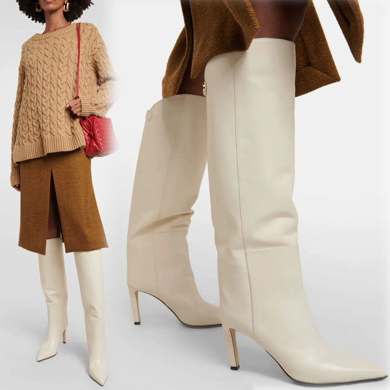 Pointed Toe High-Heel Boots