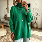 Womens High-Neck Knit Sweater