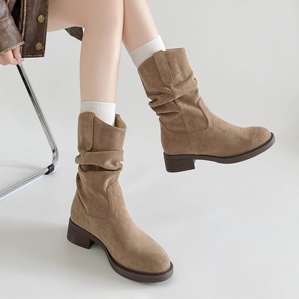 Western Cowboy Mid-Calf Boots