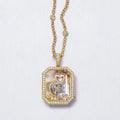Clear Glass Geometric Pendant Necklace