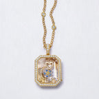 Clear Glass Geometric Pendant Necklace