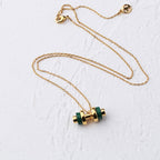 Adjustable Agate Malachite Dumbbell Necklace