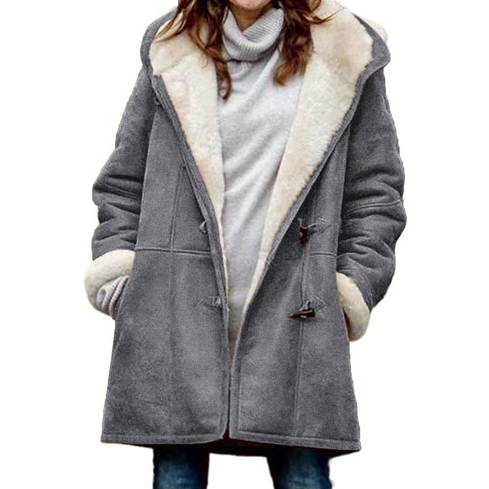 Women's Plush Collar Suede Jacket