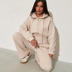 Women's Solid-Color Casual Zip-Up Sweatshirt