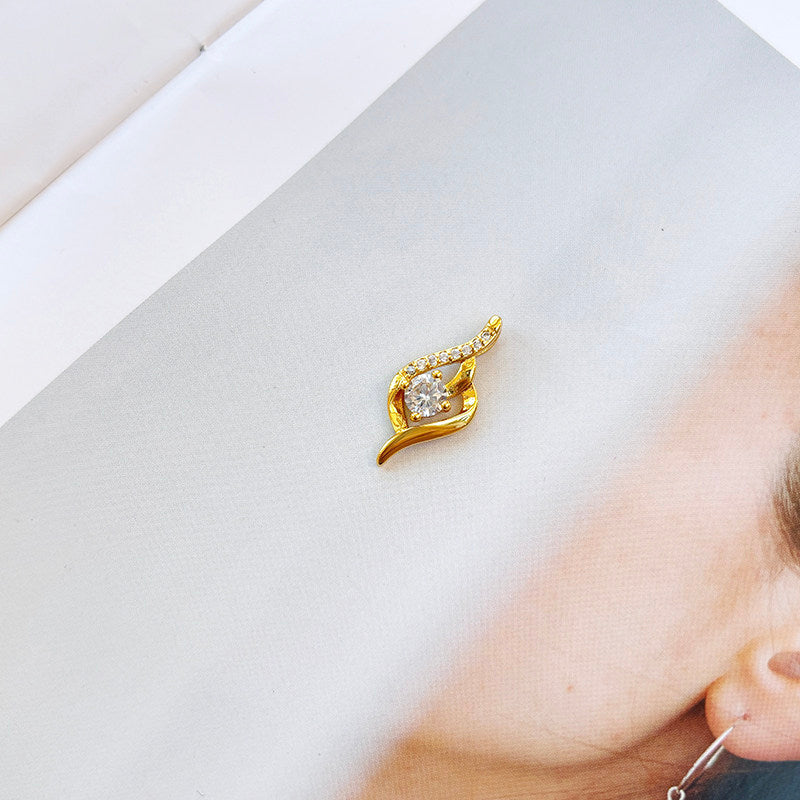 18K Gold Pendant for Women Without Chain
