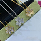 Rose Gold Diamond Clover Necklace