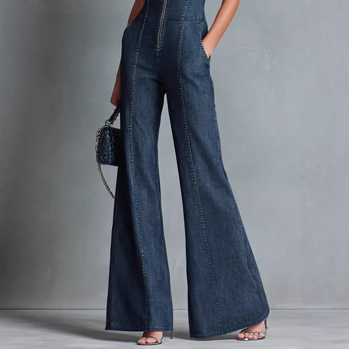 Womens Vintage Denim Jumpsuit