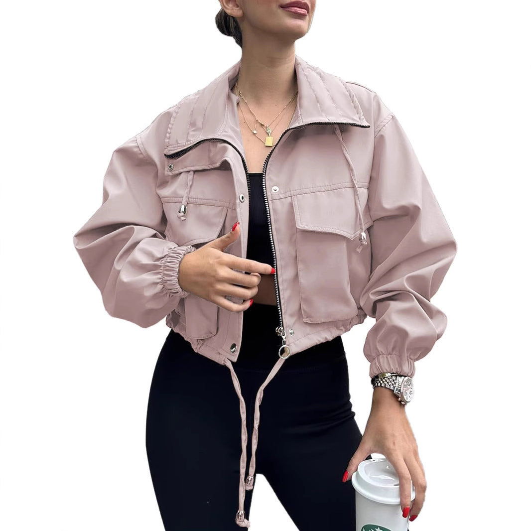 Zippered chain windbreaker jacket