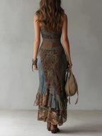 Women Asymmetrical High Slit Long Dress Sleeveless