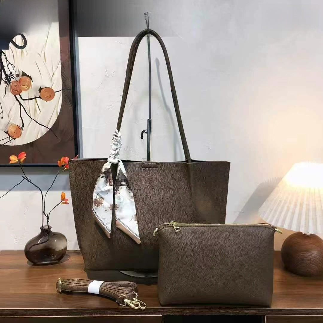 Women Large Capacity PU Tote Shoulder Bag