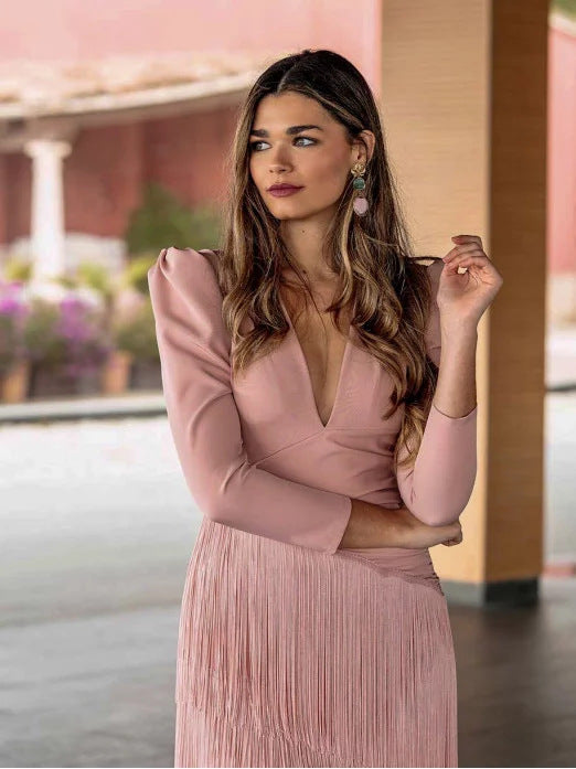 Elegant Tassel Maxi Evening Dress
