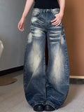Vintage Washed Wide Leg Denim Pants