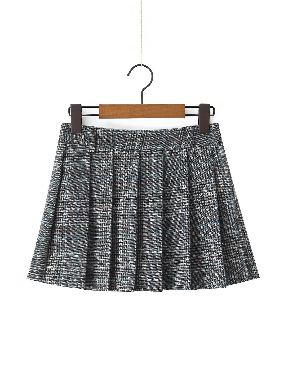 Pleated Skirt Plaid Skirt Skirt Women's Anti-running Skirt
