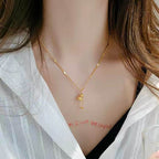18K Gold Gourd Tassel Pendant Necklace