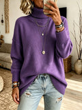 Womens High-Neck Knit Sweater