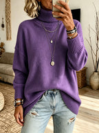 Womens High-Neck Knit Sweater