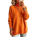 Womens High-Neck Knit Sweater