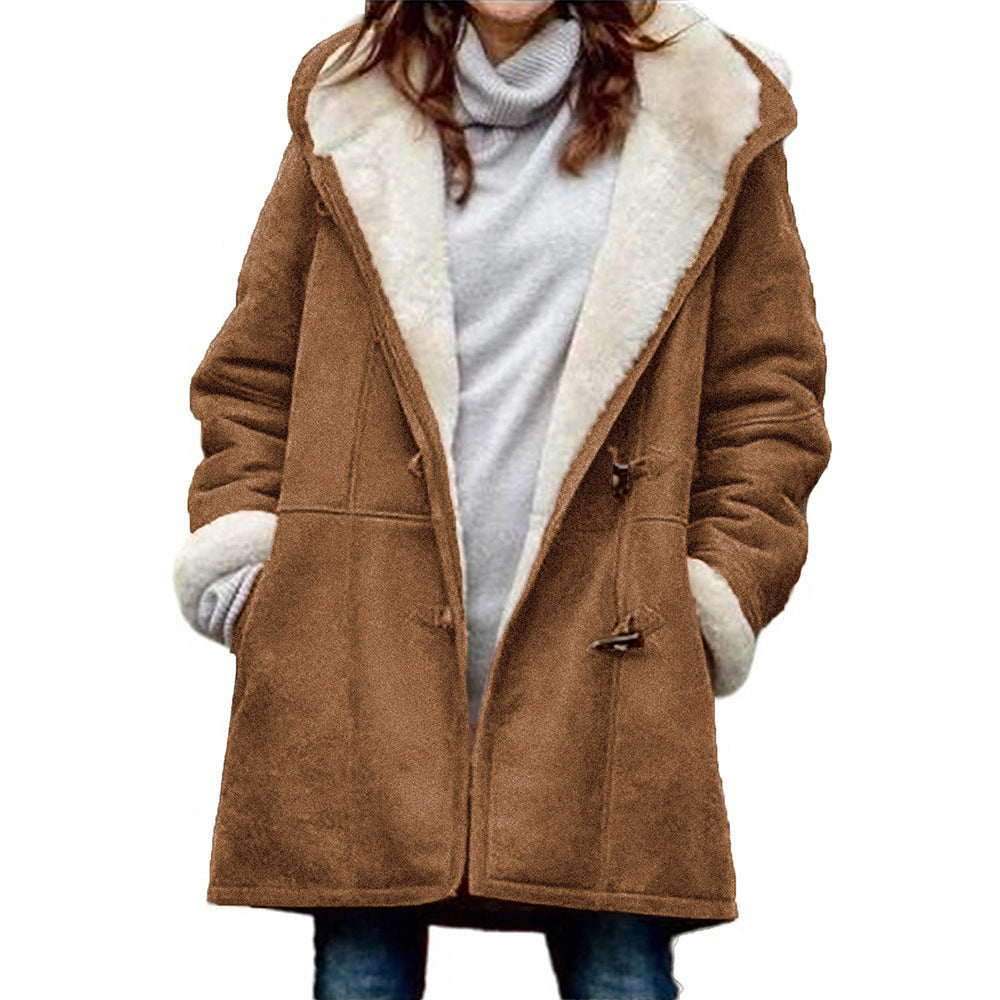 Women's Plush Collar Suede Jacket