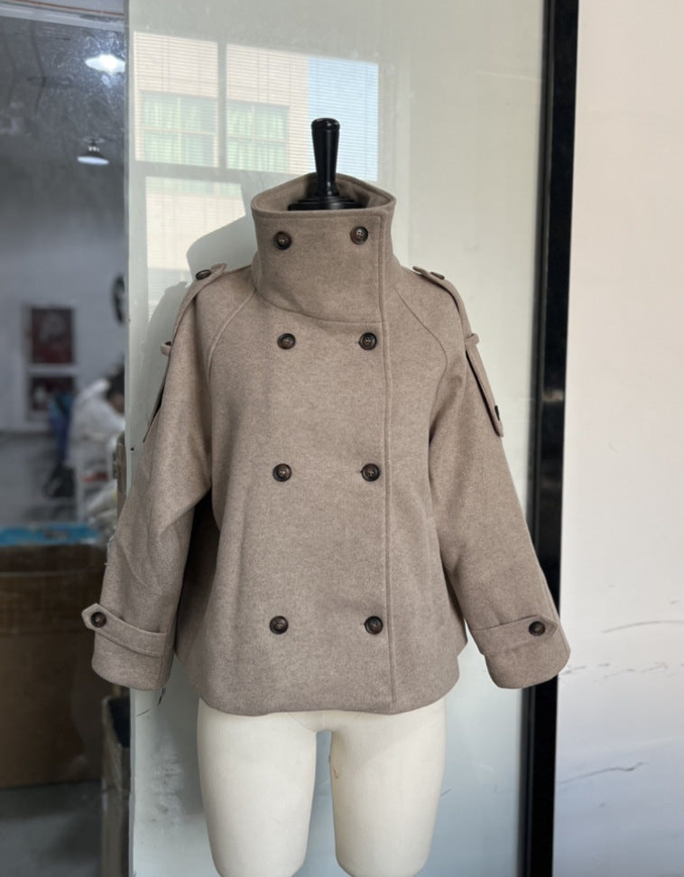 Womens Double Breasted Wool Coat