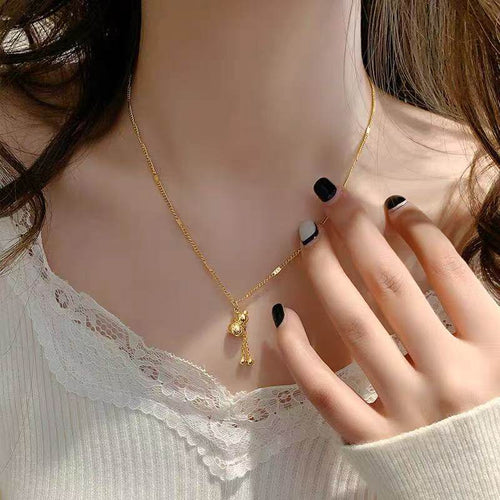 18K Gold Gourd Tassel Pendant Necklace