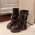 Chunky Heel Martin Ankle Boots