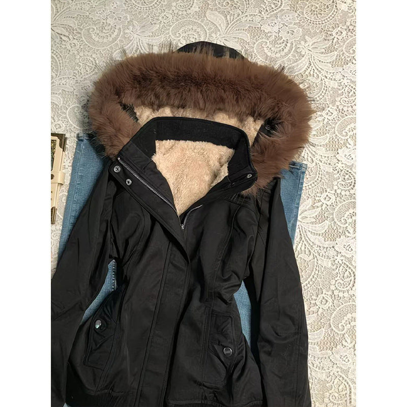 Retro Fleece Lined Hooded Jacket