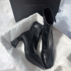 Genuine Leather Square Toe Boots