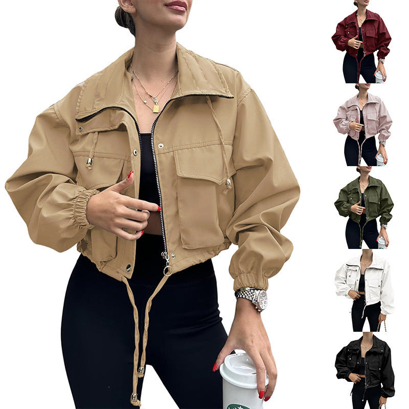Zippered chain windbreaker jacket