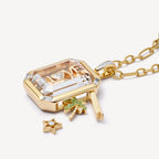 Clear Glass Geometric Pendant Necklace