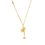 18K Gold Gourd Tassel Pendant Necklace