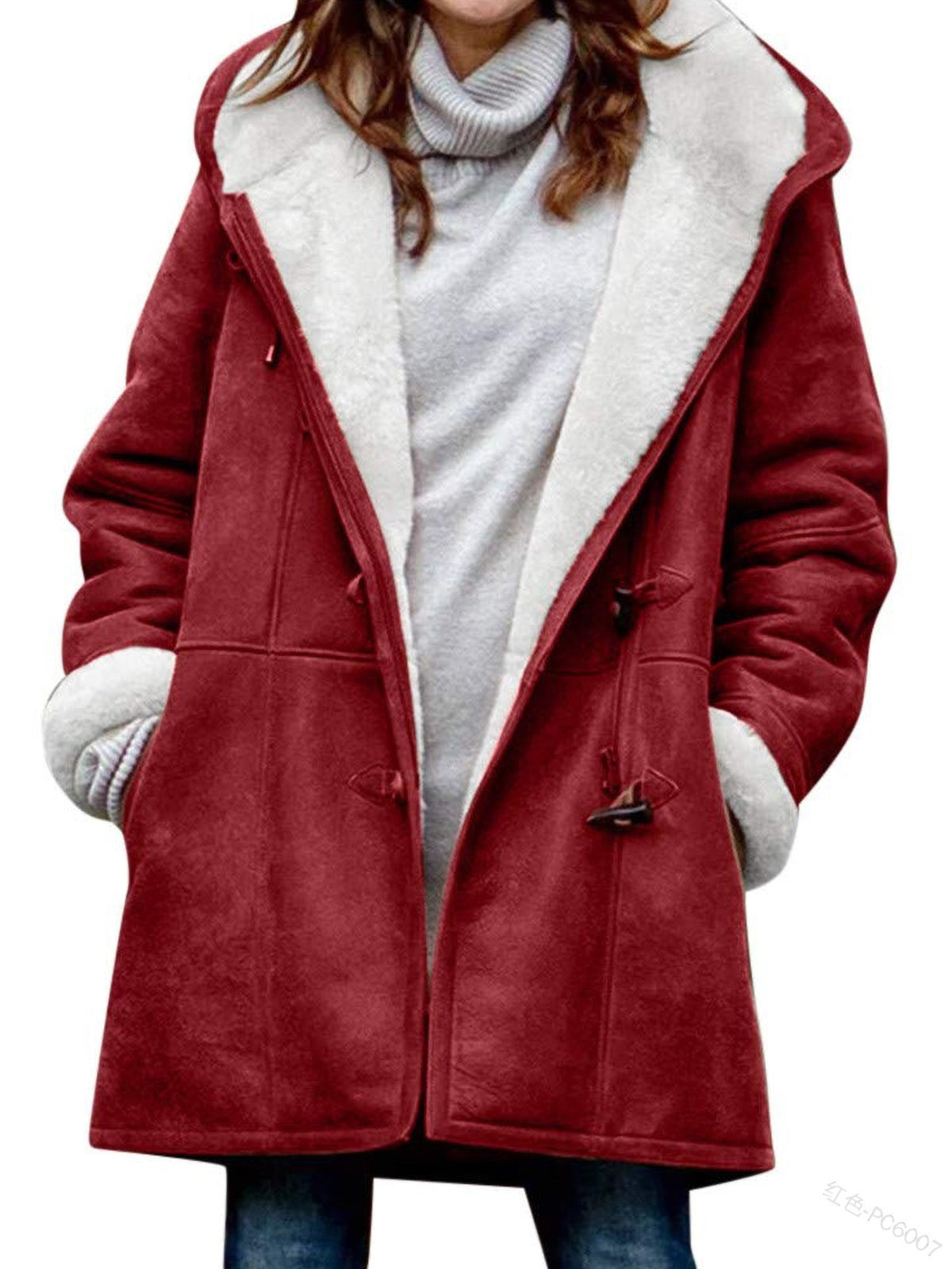 Women's Plush Collar Suede Jacket