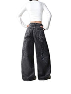 Heavy-Duty 3D Embroidery Denim Pants