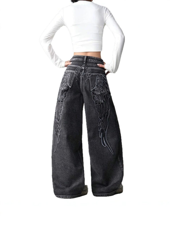 Heavy-Duty 3D Embroidery Denim Pants