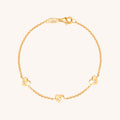 Sterling Silver Heart Zircon Bracelet