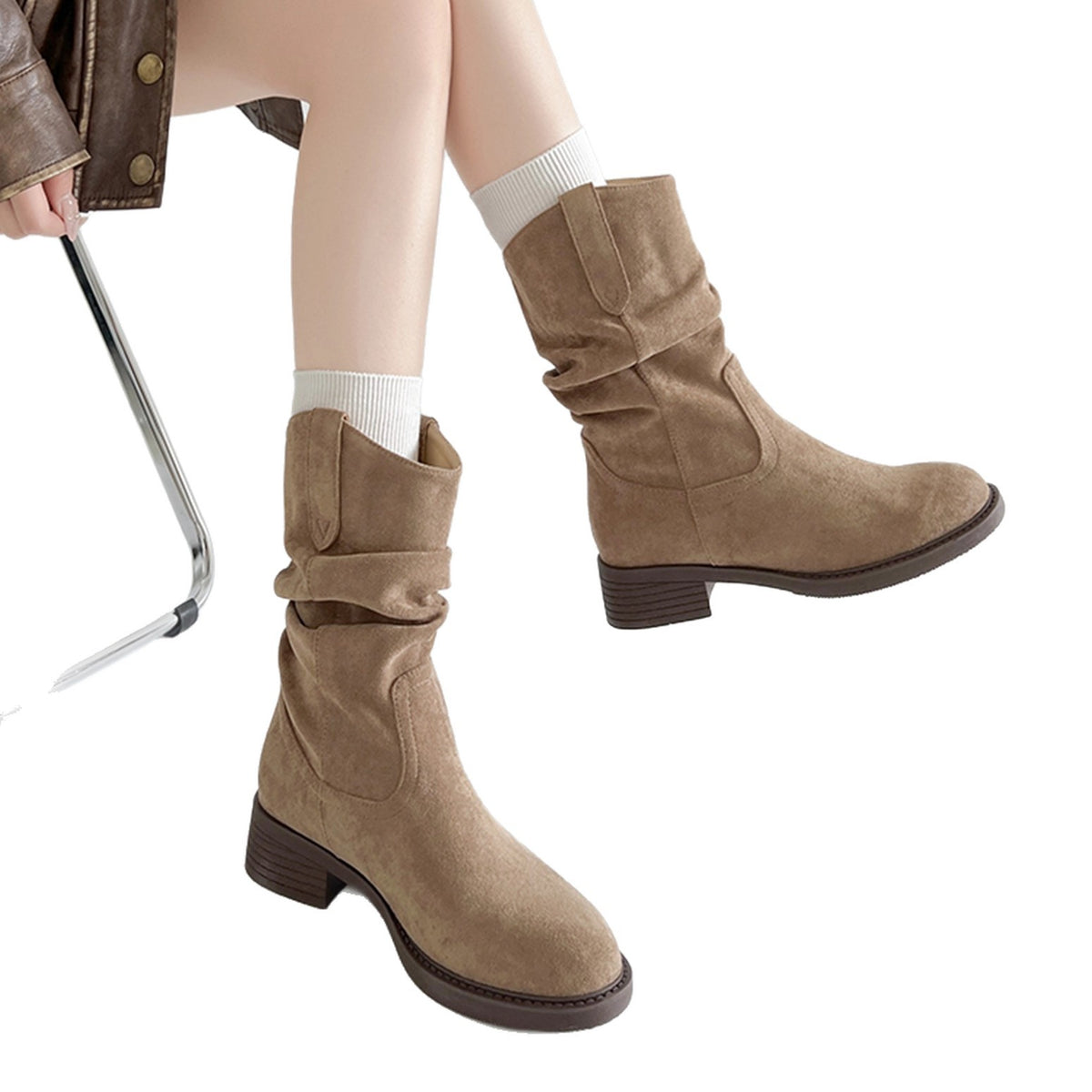 Western Cowboy Mid-Calf Boots