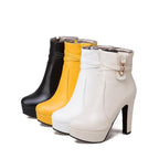 Rhinestone Chunky Heel Ankle Boots