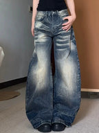 Vintage Washed Wide Leg Denim Pants