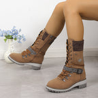 Fur-Lined Snow Boots with Lace-Up
