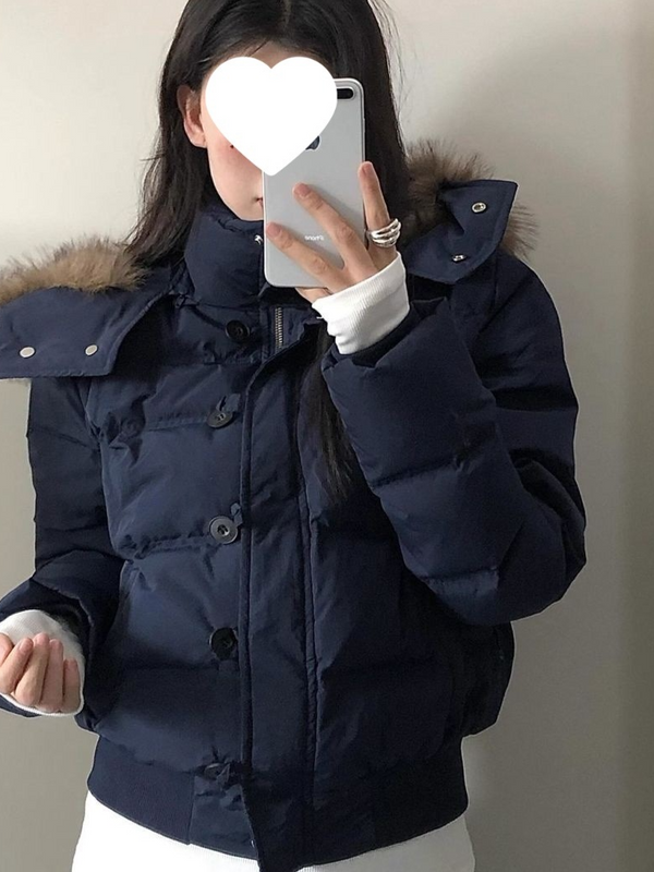 Women's Fur Collar Padded Short Coat