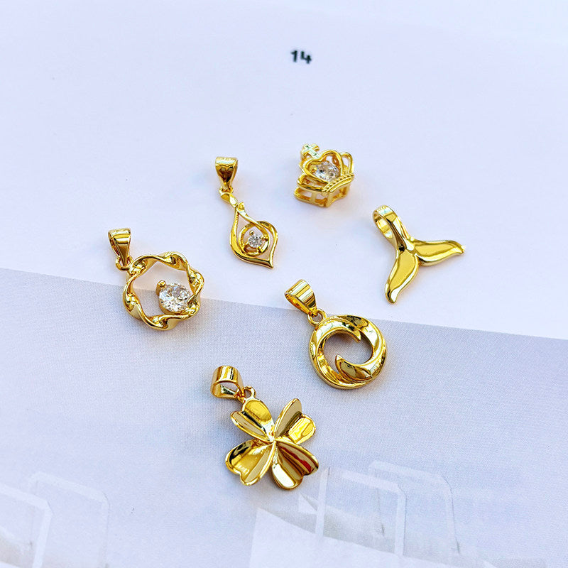 18K Gold Pendant for Women Without Chain